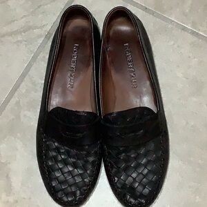 Robert Zur Black Leather Quality Woven Driving Loafers Size 9AA